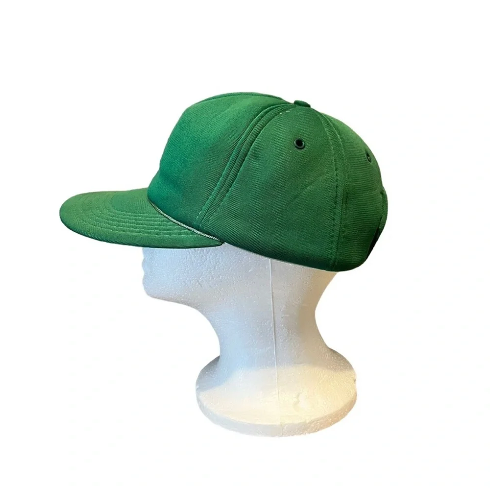Size-A-Just Trucker Cap Solid Green Snapback Hat As Is‎ Vintage